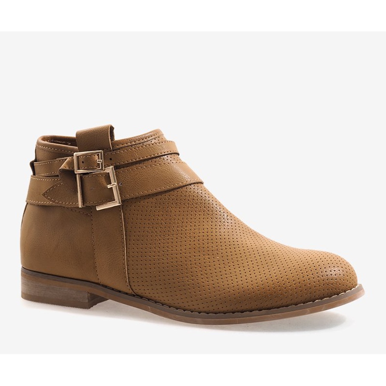 Durchbrochene Stiefel mit Reißverschluss H208 Beige 1