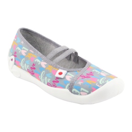 Befado Kinderschuhe 116Y261 blau rosa grau grün gelb 1