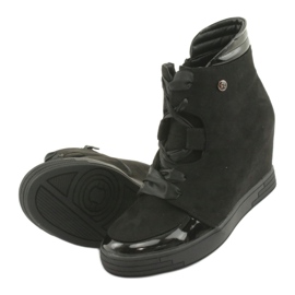 Sergio Leone Booties Sneakers mit einer Schleife mit Reißverschluss schwarz 5