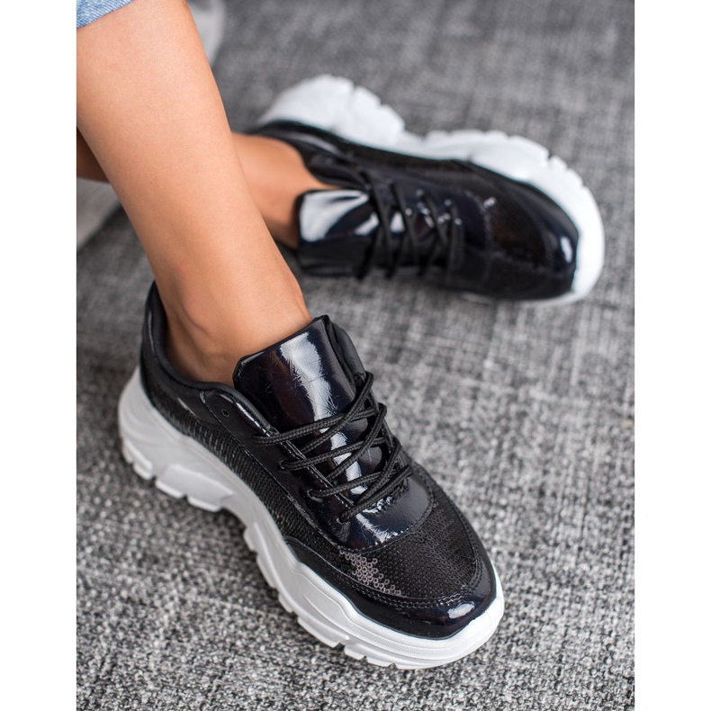 Marquiz Sportschuhe mit Pailletten schwarz 2