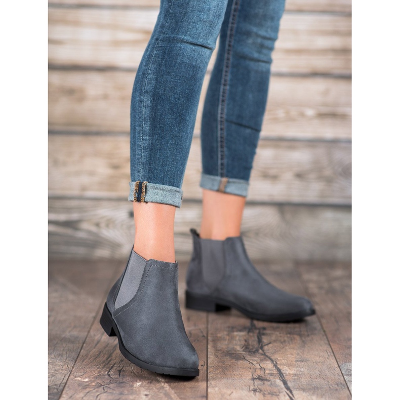 SHELOVET Chelsea-Stiefel aus Wildleder grau 1