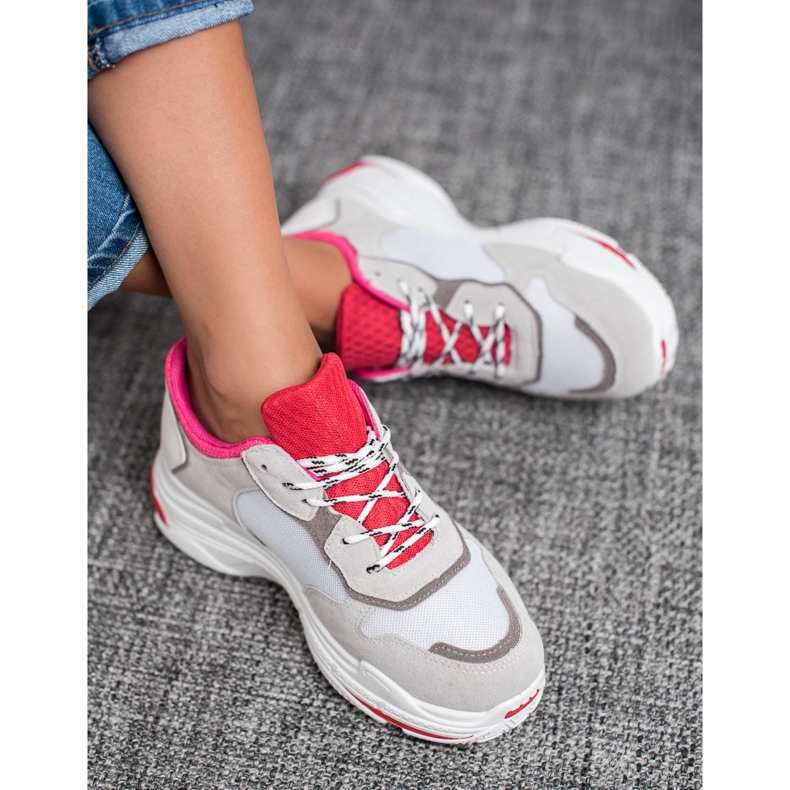 SHELOVET Sportschuhe zum Schnüren rot grau 1