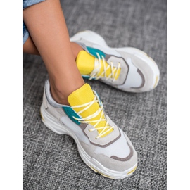 SHELOVET Sportschuhe zum Schnüren grau gelb 1