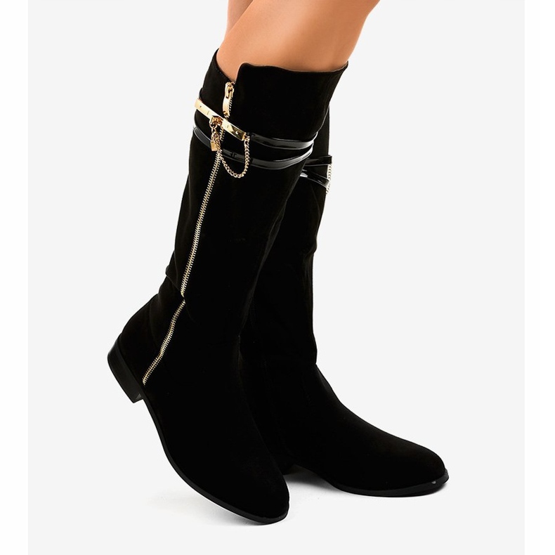 Schwarze warme Stiefel 7570-PG 2