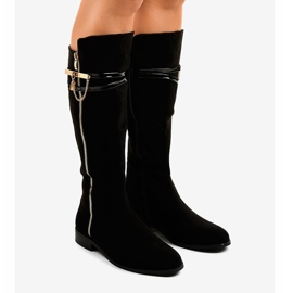 Schwarze warme Stiefel 7570-PG 1