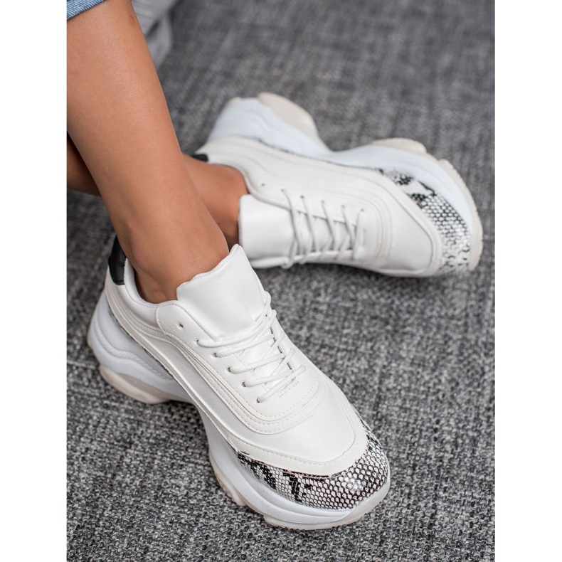 SHELOVET Sneaker mit Schlangenmuster weiß mehrfarbig 1