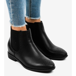 Schwarze Stiefel mit Gummizug A-187 1