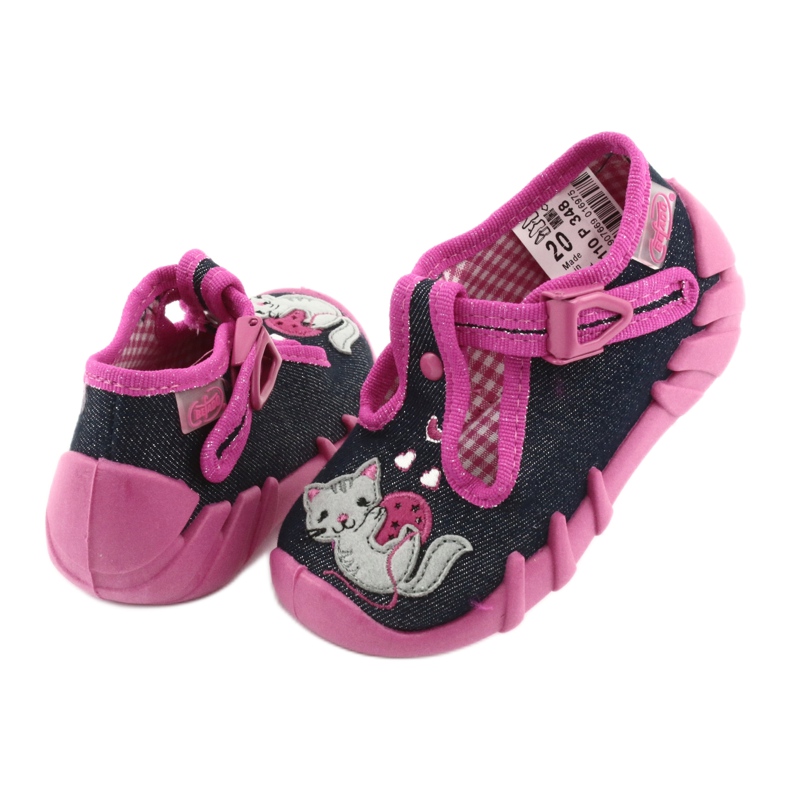 Befado Kinderschuhe 110P348 marineblau navy blau mehrfarbig rosa 3