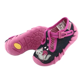 Befado Kinderschuhe 110P348 marineblau mehrfarbig rosa 4