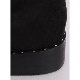 Schwarze Wildlederstiefel QT04P Schwarz 2