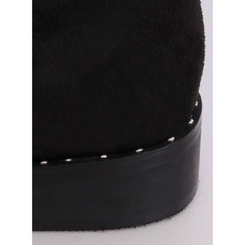 Schwarze Wildlederstiefel QT04P Schwarz 2