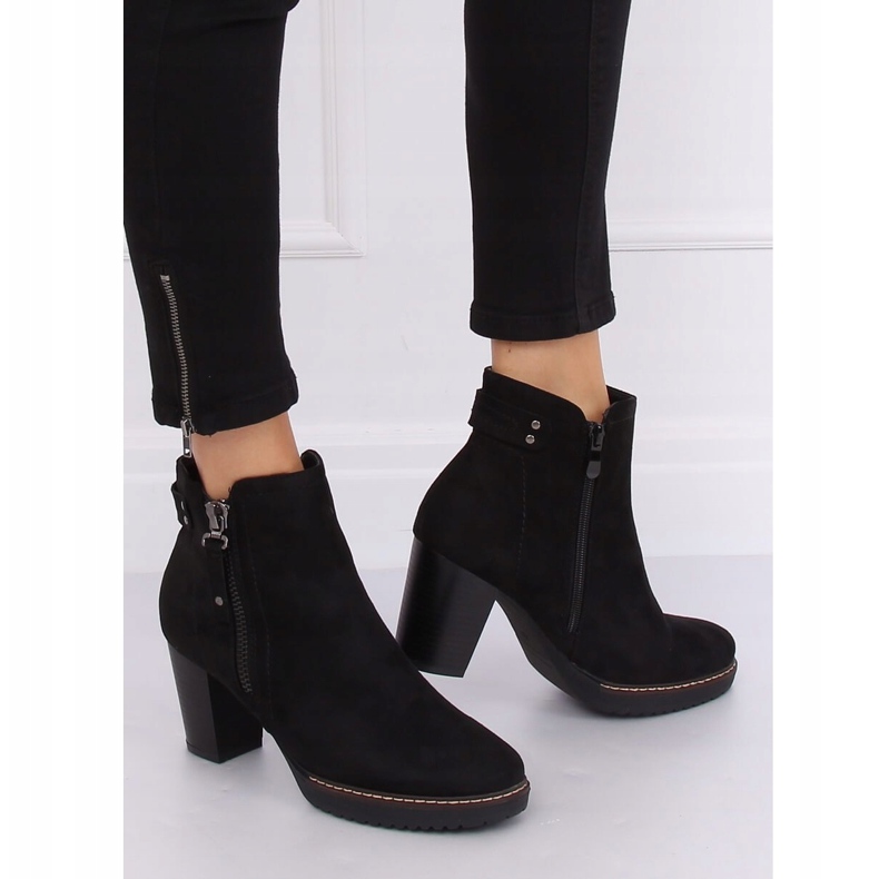 Schwarzes Wildleder schwarz 8B856 Schwarze Stiefel mit hohen Absätzen 2