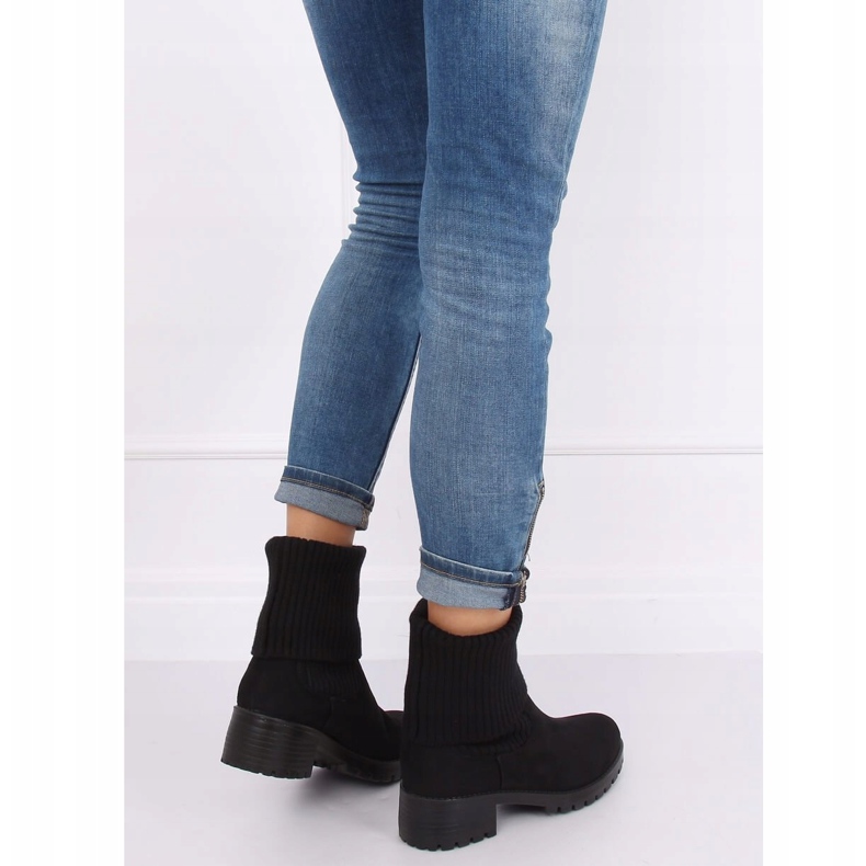 Schwarze Damenstiefel mit Rahmen ZX2804 Black 1