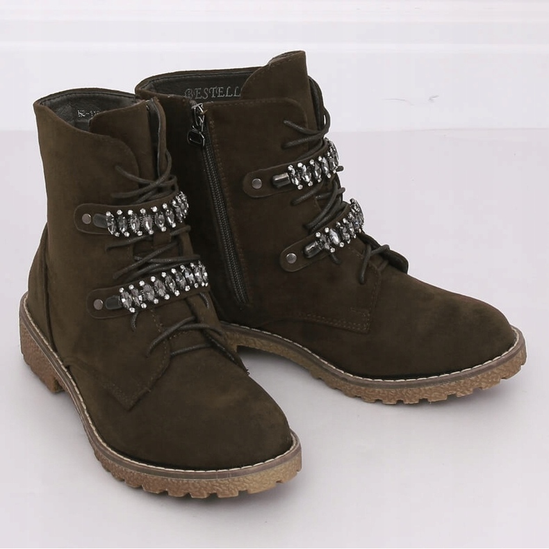 Grüne Schnürstiefel H8-118 Grün 1