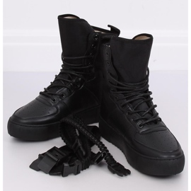 Schwarz Y-027 Schwarze Sportschuhe 1