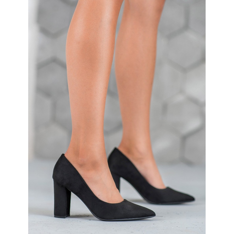 Laura Mode Schwarze Wildleder Pumps 1