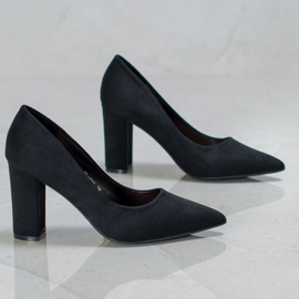 Laura Mode Schwarze Wildleder Pumps 2