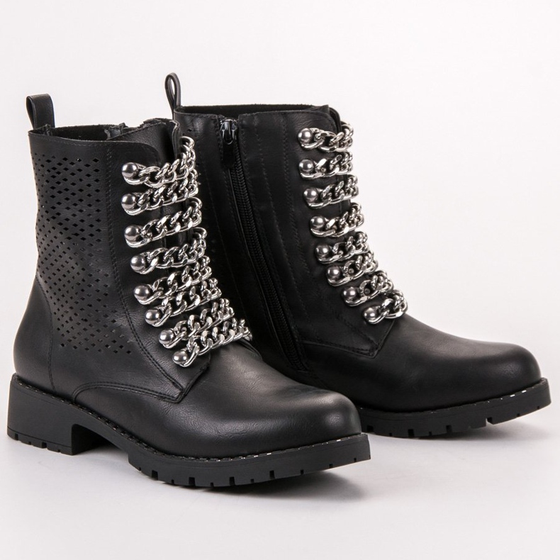 Groto Gogo Stiefel im Rock-Stil schwarz 1