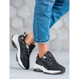 Kayla Gebundene Sneakers mit Schlangenprint schwarz 1