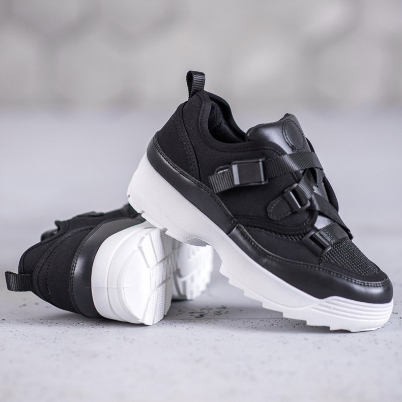 SHELOVET Schwarze modische Sportschuhe 1