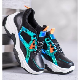 SHELOVET Sportschuhe mit Holo-Effekt schwarz 2