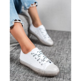 SHELOVET Niedrige Sneaker für Damen weiß 2