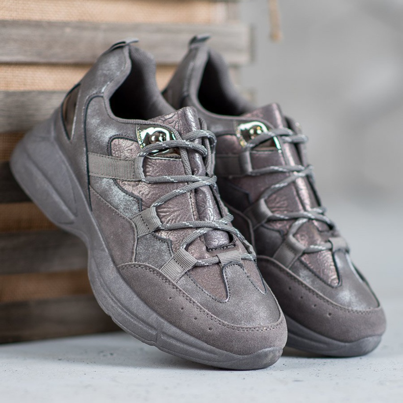 Muto Sportschuhe mit Glitzer grau 2