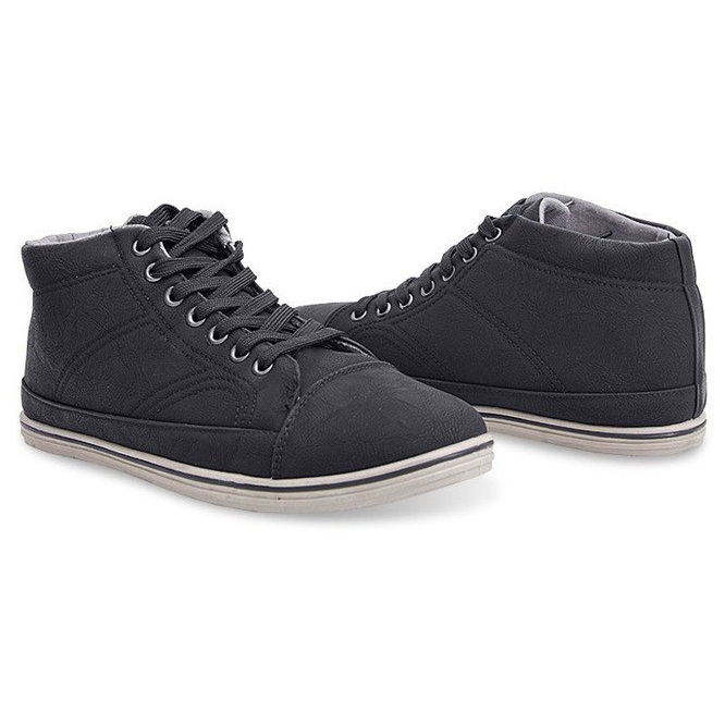 Modische hohe Sneakers 1173 Schwarz 1