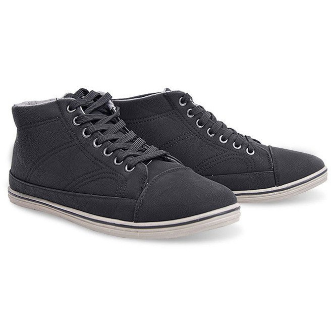 Modische hohe Sneakers 1173 Schwarz 2