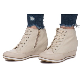 Beige Keil Turnschuhe Capucine Material 2