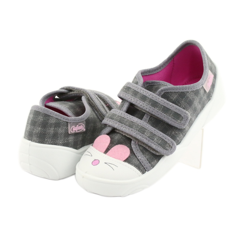 Befado Kinderschuhe 907P108 rosa grau 3