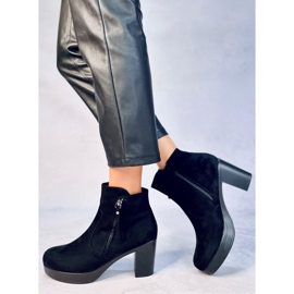 Schwarz 8B882 Schwarze Stiefel mit hohen Absätzen 2