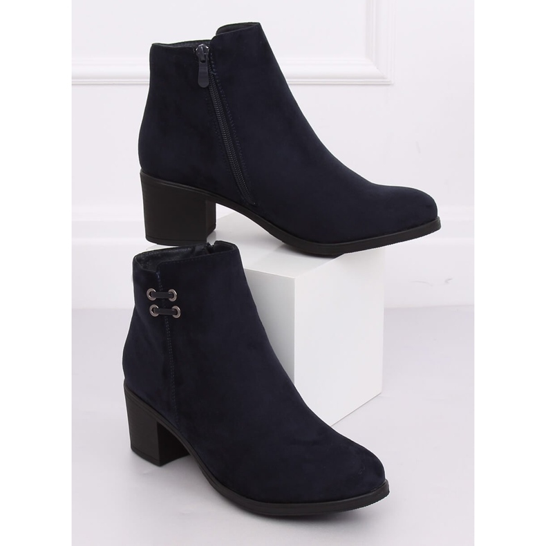 Marineblaue Damen 8B982 Blaue Stiefel mit hohen Absätzen navy blau 2