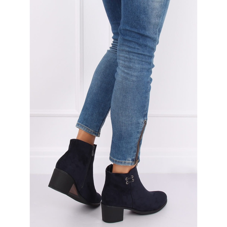 Marineblaue Damen 8B982 Blaue Stiefel mit hohen Absätzen navy blau 1