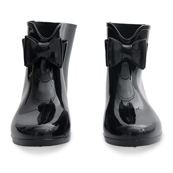 Gummistiefel mit Schleife NEW1 Schwarz 2