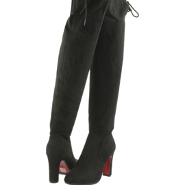 Schwarze Overknee-Stretchstiefel Filippo 996 3