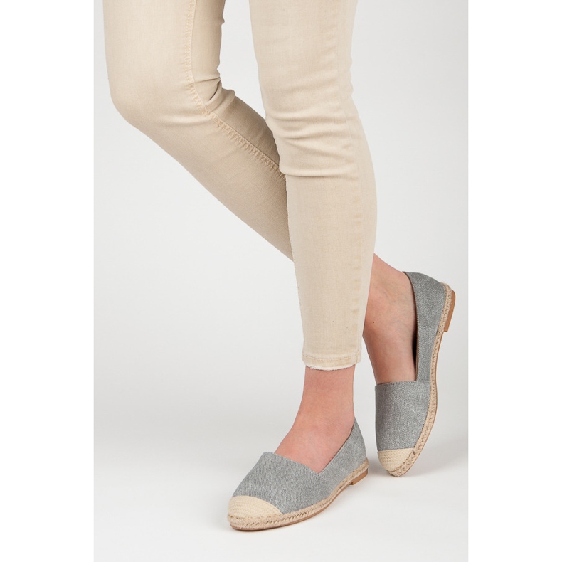 Bestelle Espadrilles mit Glitzer grau 2