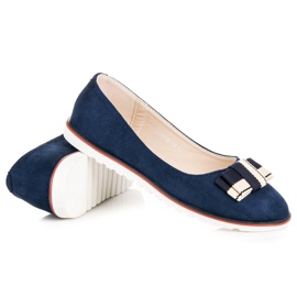 Ballerinas aus Wildleder blau 1