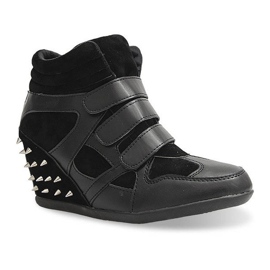 Sneakers mit Keilabsatz und Nieten 4515 Schwarz 5
