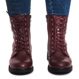 Stiefel mit Fell E4928 Wine rot 1
