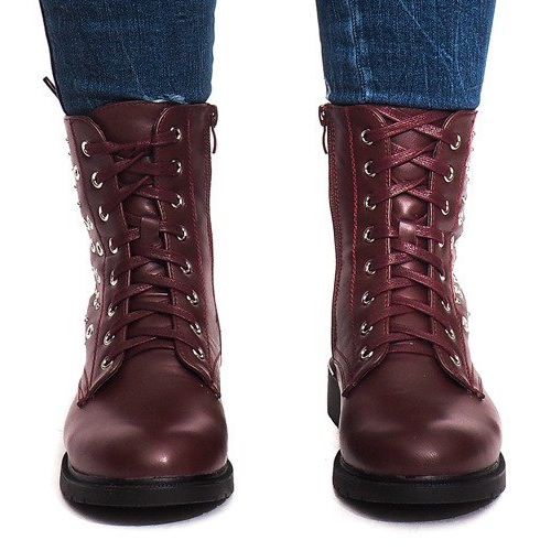 Stiefel mit Fell E4928 Wine rot 1
