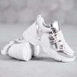 SHELOVET Bequeme Sportschuhe weiß grau 1