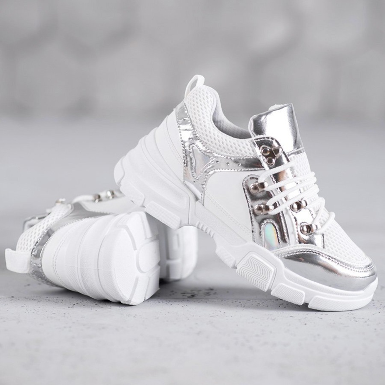 SHELOVET Bequeme Sportschuhe weiß grau 1