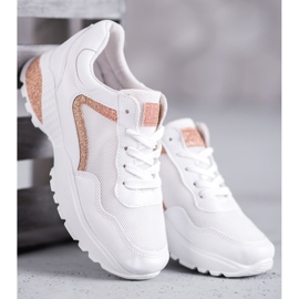 SHELOVET Sportschuhe mit Glitzer weiß 1