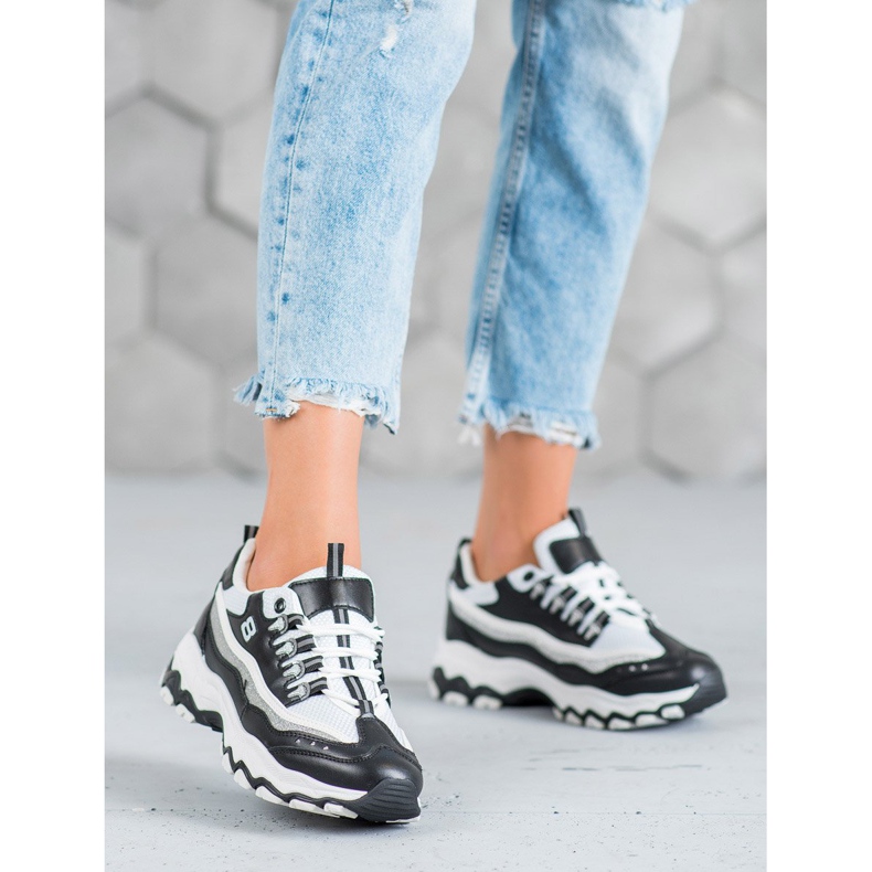 Yes Mile Sneakers mit Glitzer weiß schwarz 2