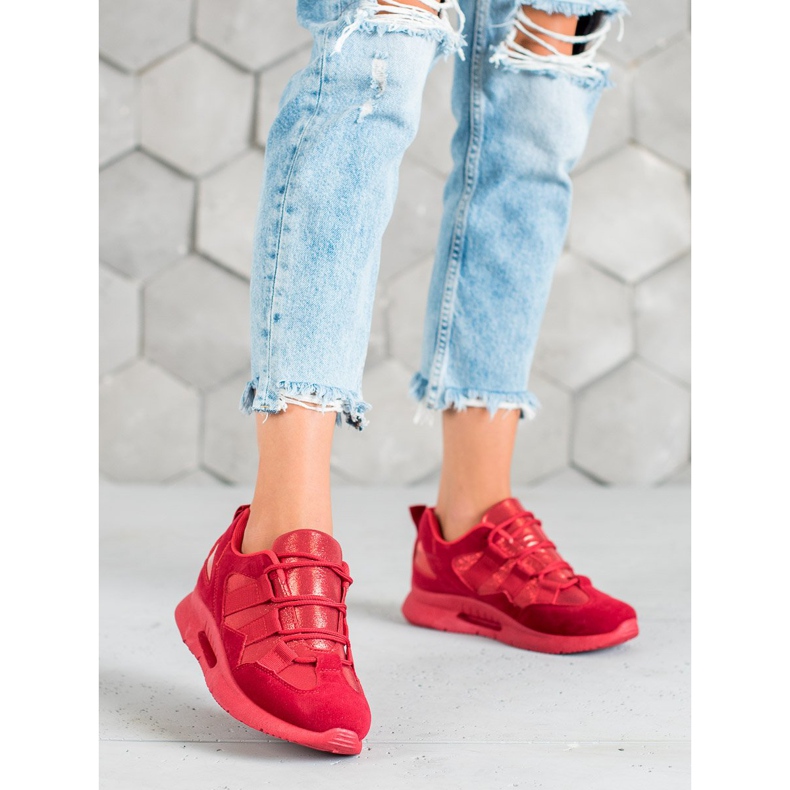 SHELOVET Sportschuhe aus Wildleder rot 2