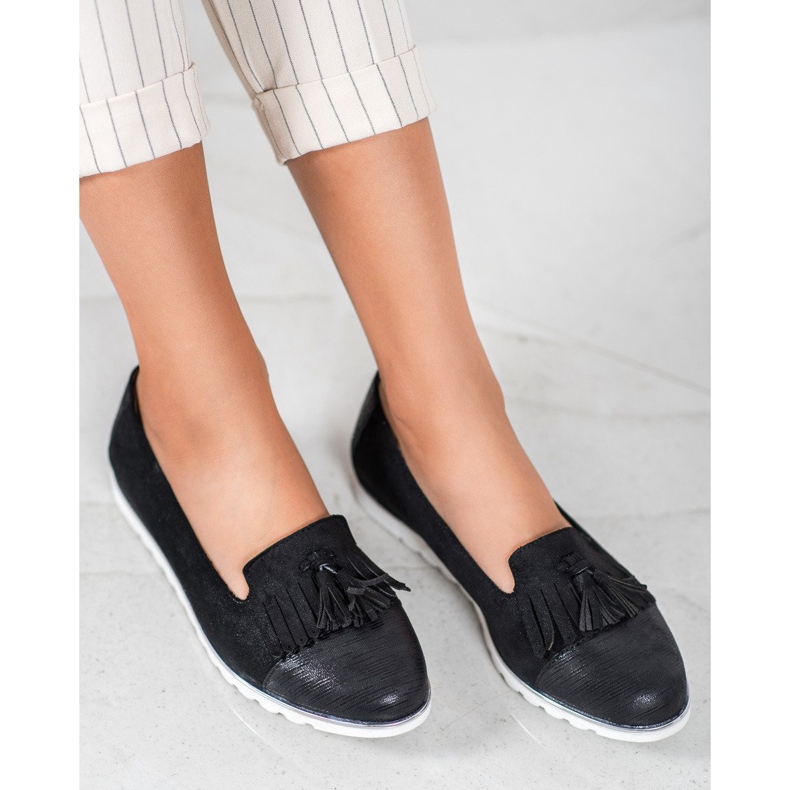 SHELOVET Herren mit Fransen schwarz 1