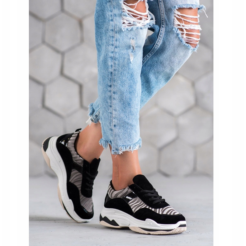 Kylie Sneakers mit Zebra-Print schwarz mehrfarbig 2