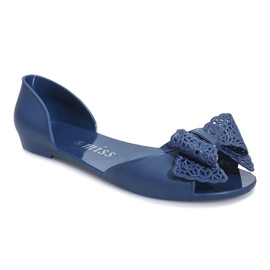 Meliski marineblaue Sandalen mit Delmar-Schleife navy blau 1