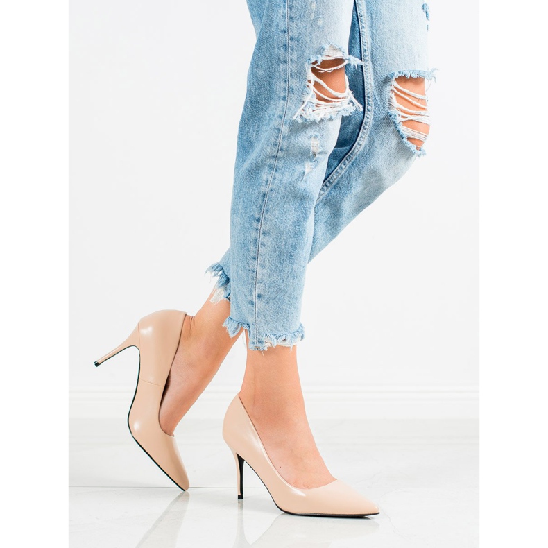 Diamantique High Heels aus Öko-Leder braun 1